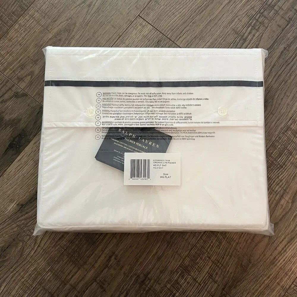 Ralph Lauren King Flat‎ Sheet Organic Cotton Palmer